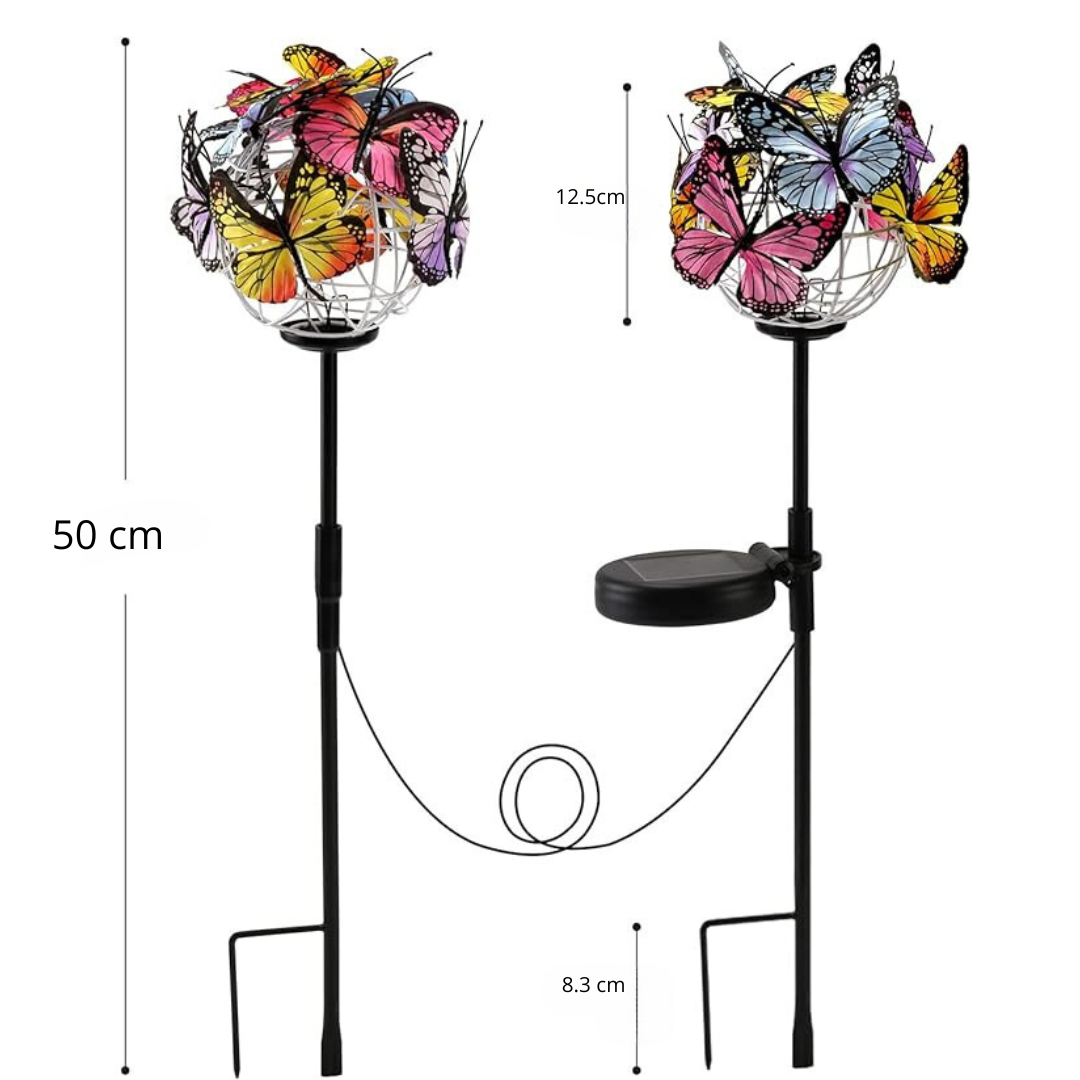 Lysande Fjärilsstake | Solcellsdriven Trädgårdsbelysning