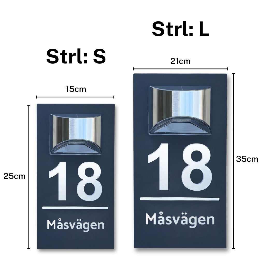 Personlig Solcellsdriven Husskylt